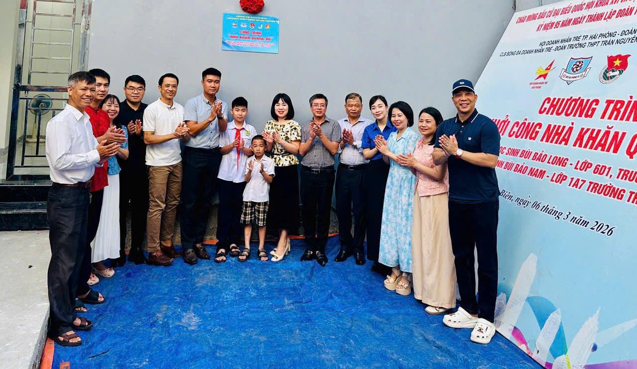 Hội Doanh nhân trẻ Hải Phòng - CLB Bóng đá DNT Hải Phòng chung tay lan tỏa yêu thương tại lễ khánh thành 