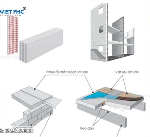 Tấm Panel Bê tông khí chưng áp ALC của Viglacera lát sàn và trần nhà